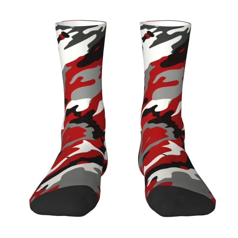 Camo Style Black Military Camouflage Dress Socks Men Women Warm Funny Novelty Crew Socks