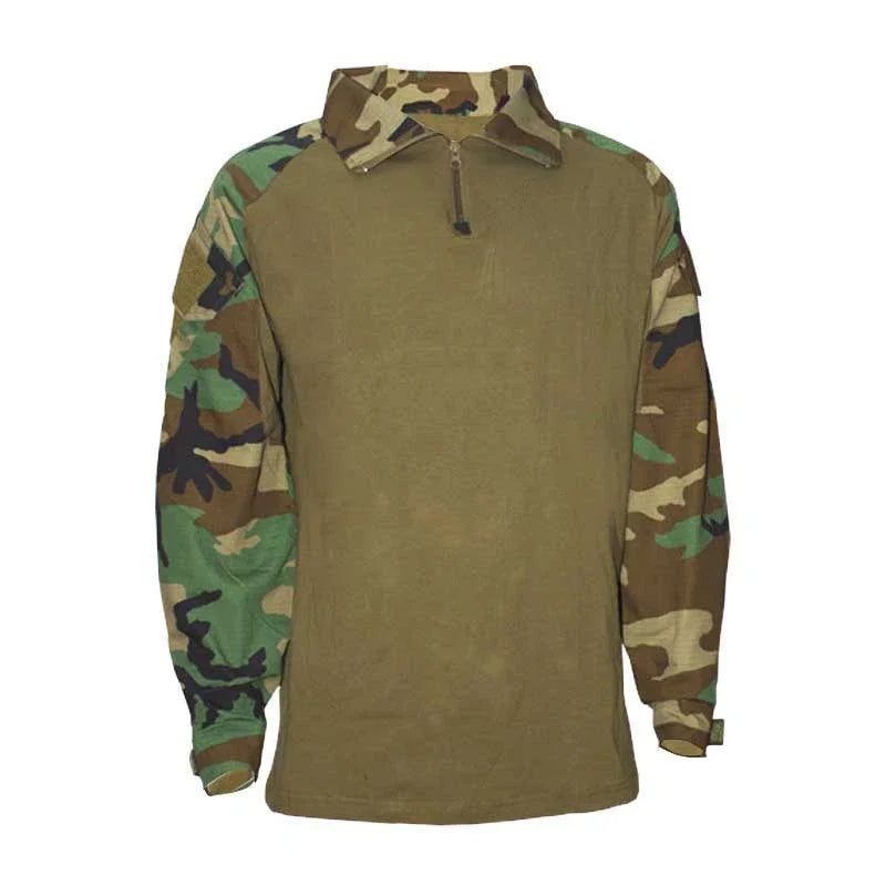 Combat Uniform Shirt Camouflage US Asian Size S-4XL Cargo Sport Tops Airsoft Paintball Tactical Men Camo Waterproof Shirts