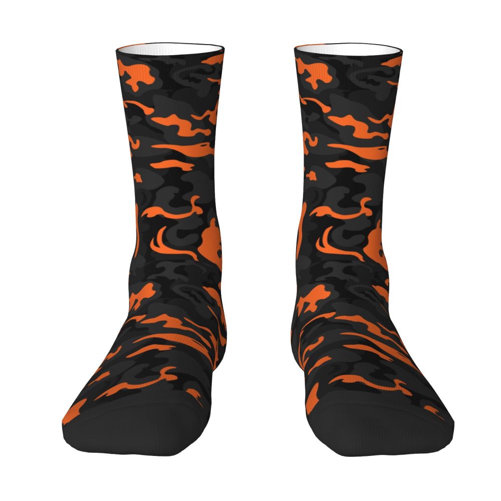 Camo Style Black Military Camouflage Dress Socks Men Women Warm Funny Novelty Crew Socks