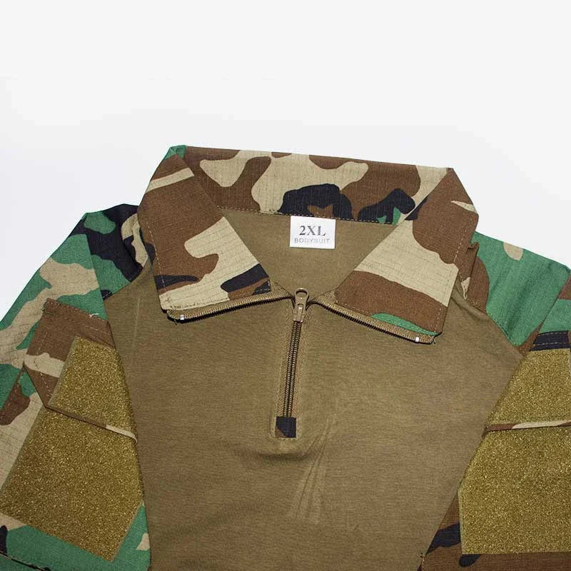 Combat Uniform Shirt Camouflage US Asian Size S-4XL Cargo Sport Tops Airsoft Paintball Tactical Men Camo Waterproof Shirts