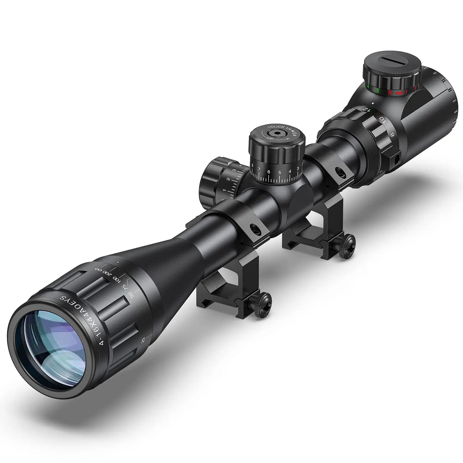 CVLIFE 4-16x44 Riflescope Optical sight Red green lights Glass Etched Illuminated with Locking Turret Sunshade and Mount Include