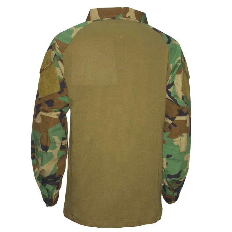 Combat Uniform Shirt Camouflage US Asian Size S-4XL Cargo Sport Tops Airsoft Paintball Tactical Men Camo Waterproof Shirts