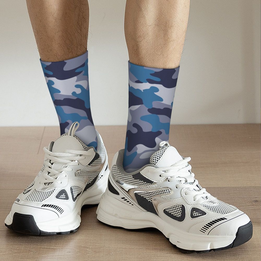 Camo Style Black Military Camouflage Dress Socks Men Women Warm Funny Novelty Crew Socks