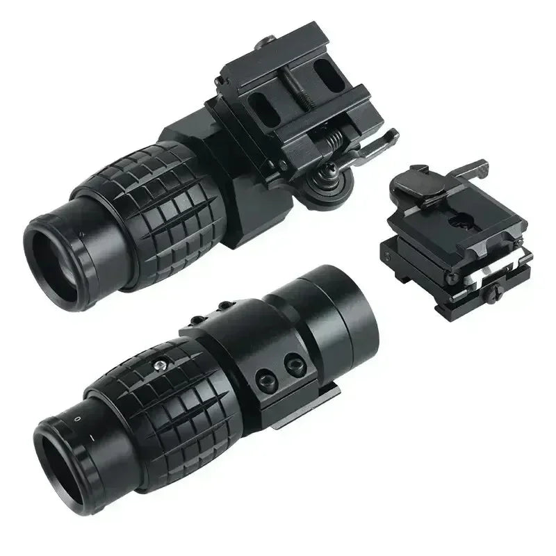 558 Holographic Scope 558+3x Tactical Optics Sights with Flip-up Quick Detachable Red/Green Dot Hunting Airsoft 3x Magnifier