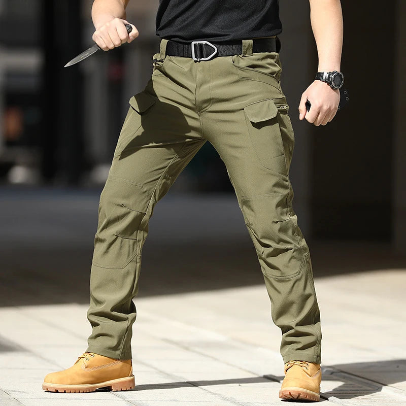 Army Style Camouflage Print Slim Fit Pants Men Fall Leisure Pockets Stretch Trousers Spring Men Casual Straight Long Pant