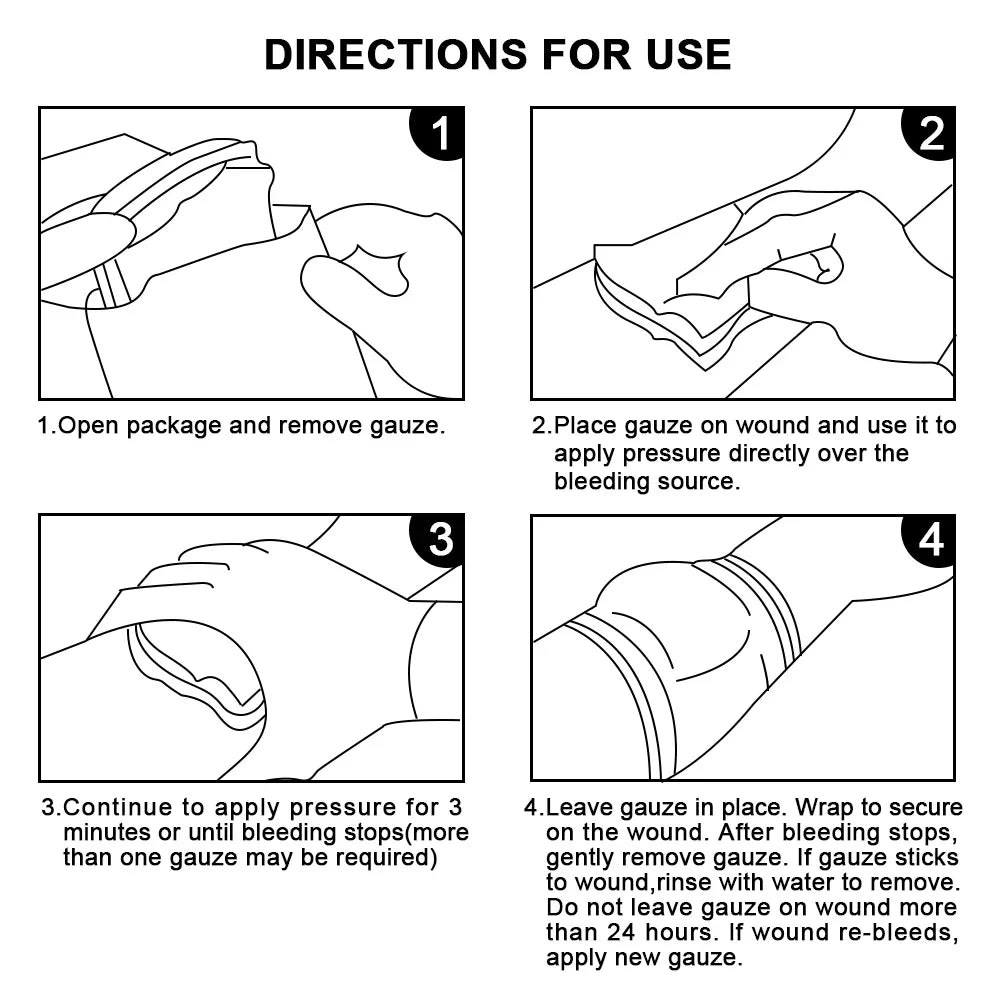 Hemostatic Kaolin Gauze – Z-Fold Emergency Trauma Dressing for Tactical IFAK and First Aid Kits