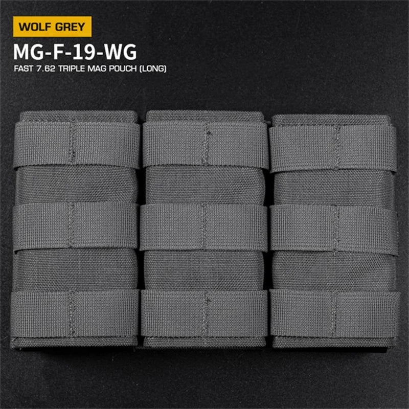 ERQYGRA Tactical Hunting Holsters Fast 7.62 Triple Mag Molle Pouch Long Bag Pistol Magazine Paintball Airsoft System Accessories