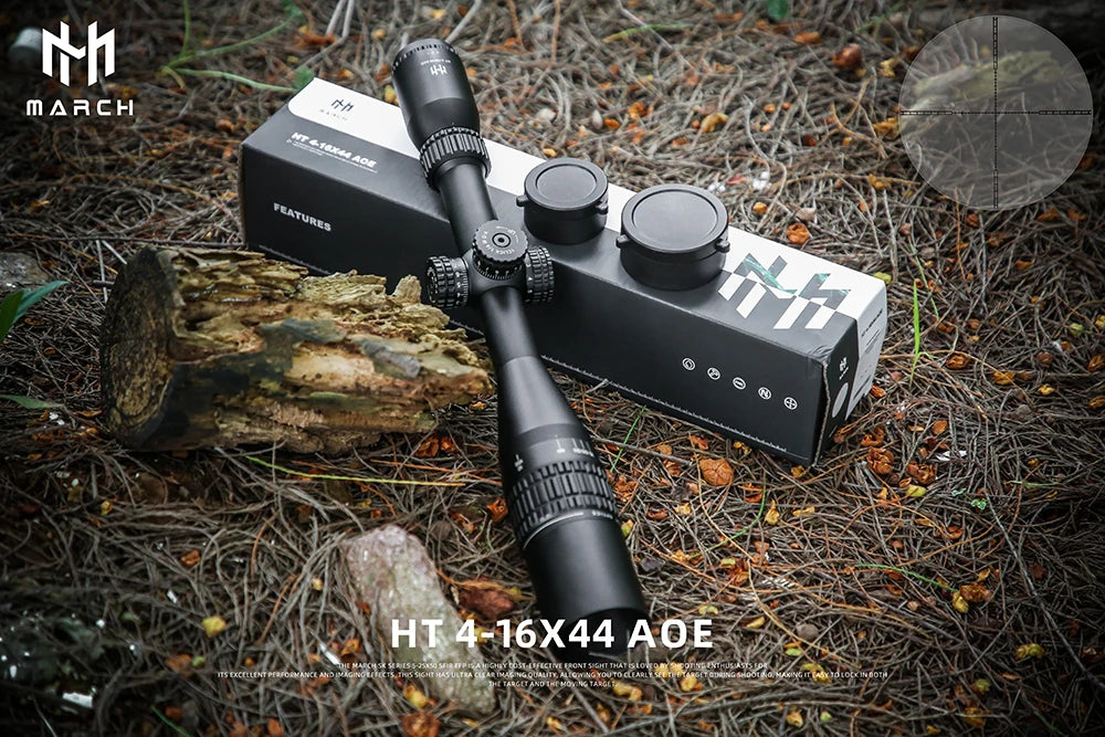 March HT4-16X44AOE Tactical Riflescope Spotting Rifle Scope Hunting Optical Collimator Airsoft Airgun Sight Red Green Cross