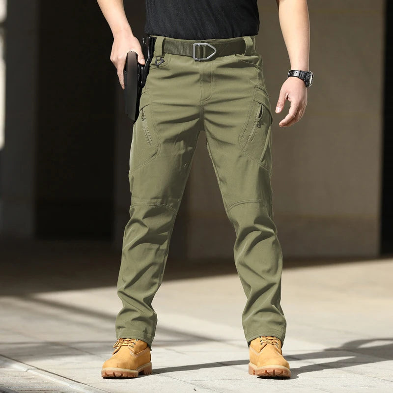 Army Style Camouflage Print Slim Fit Pants Men Fall Leisure Pockets Stretch Trousers Spring Men Casual Straight Long Pant