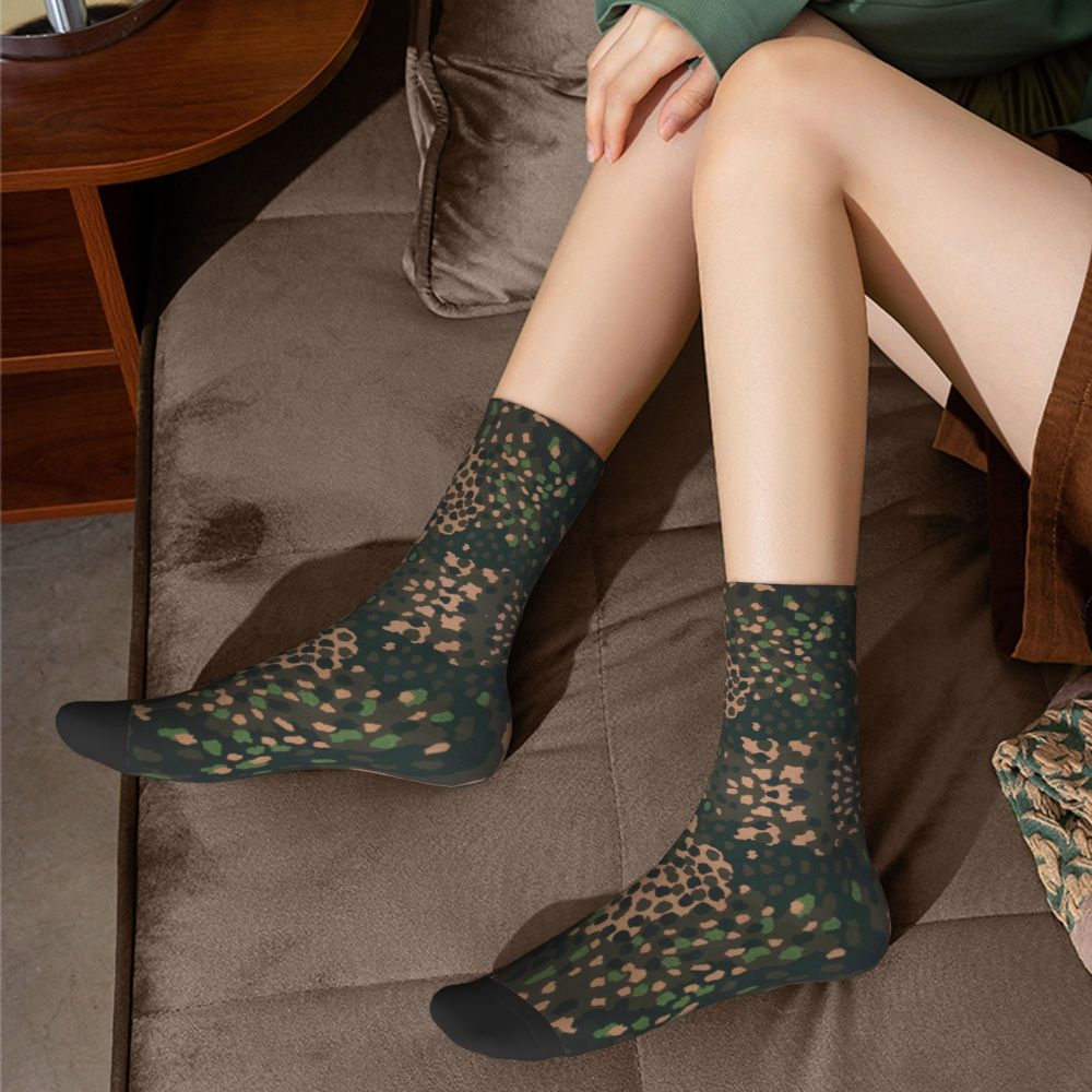 Camo Style Black Military Camouflage Dress Socks Men Women Warm Funny Novelty Crew Socks