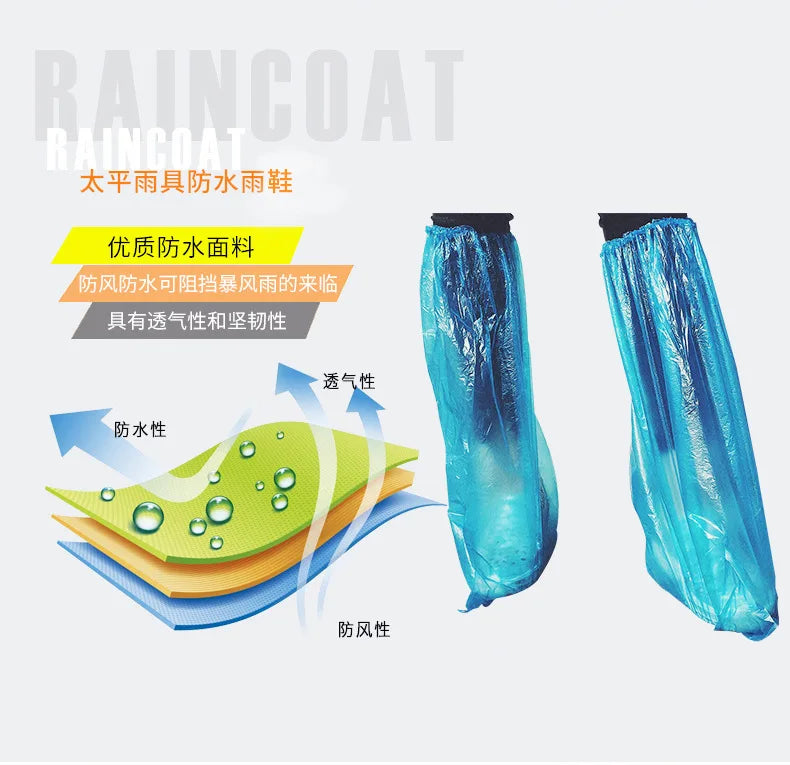 10/25/50pairs Durable Waterproof Thick Plastic Disposable Rain Shoe Covers High-Top Boot Ship Waterproof Pollution Prevention