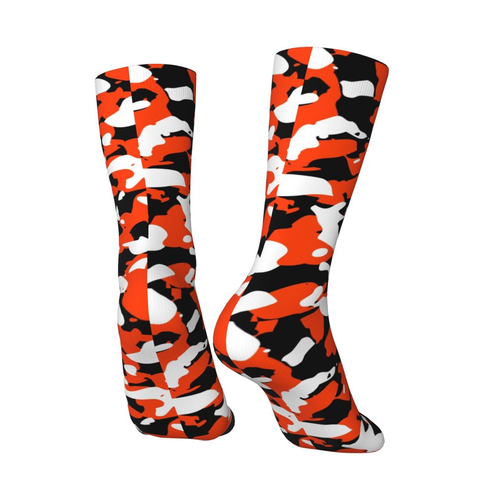 Camo Style Black Military Camouflage Dress Socks Men Women Warm Funny Novelty Crew Socks