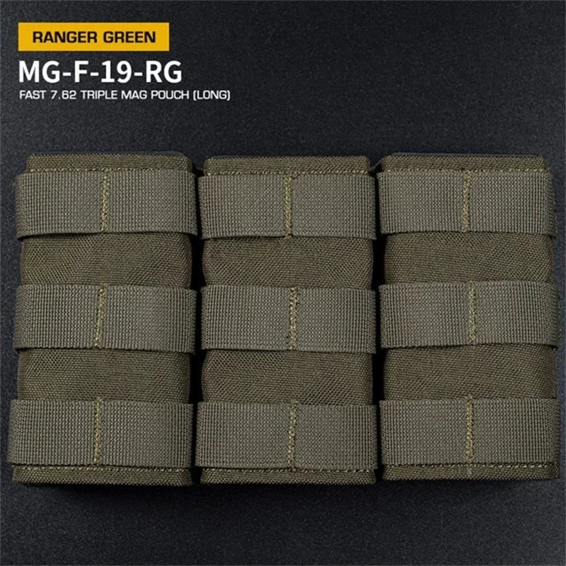 ERQYGRA Tactical Hunting Holsters Fast 7.62 Triple Mag Molle Pouch Long Bag Pistol Magazine Paintball Airsoft System Accessories