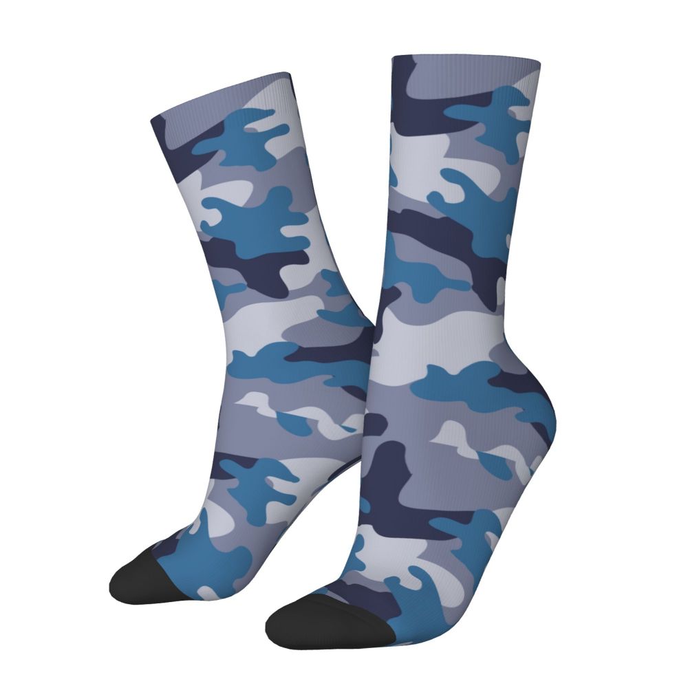 Camo Style Black Military Camouflage Dress Socks Men Women Warm Funny Novelty Crew Socks