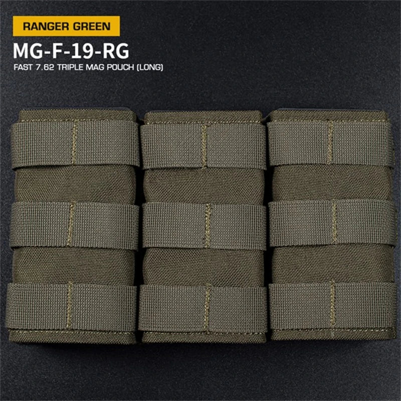 ERQYGRA Tactical Hunting Holsters Fast 7.62 Triple Mag Molle Pouch Long Bag Pistol Magazine Paintball Airsoft System Accessories