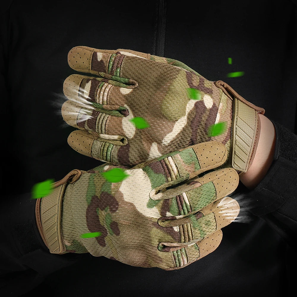 Camo Touch Screen Tactical Gloves Outdoor Hunting Shooting Sports Cycling Combat Airsoft Hiking Camping Bike Non-slip Equipment