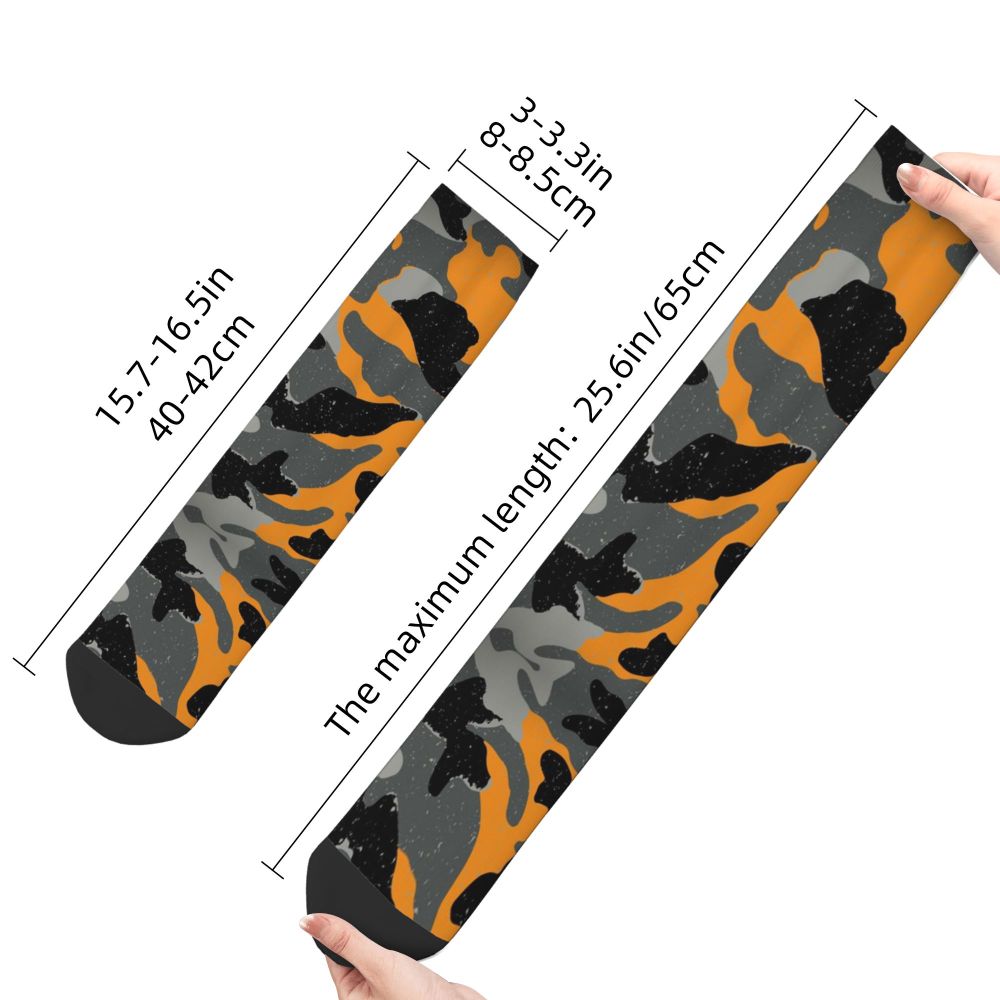 Camo Style Black Military Camouflage Dress Socks Men Women Warm Funny Novelty Crew Socks