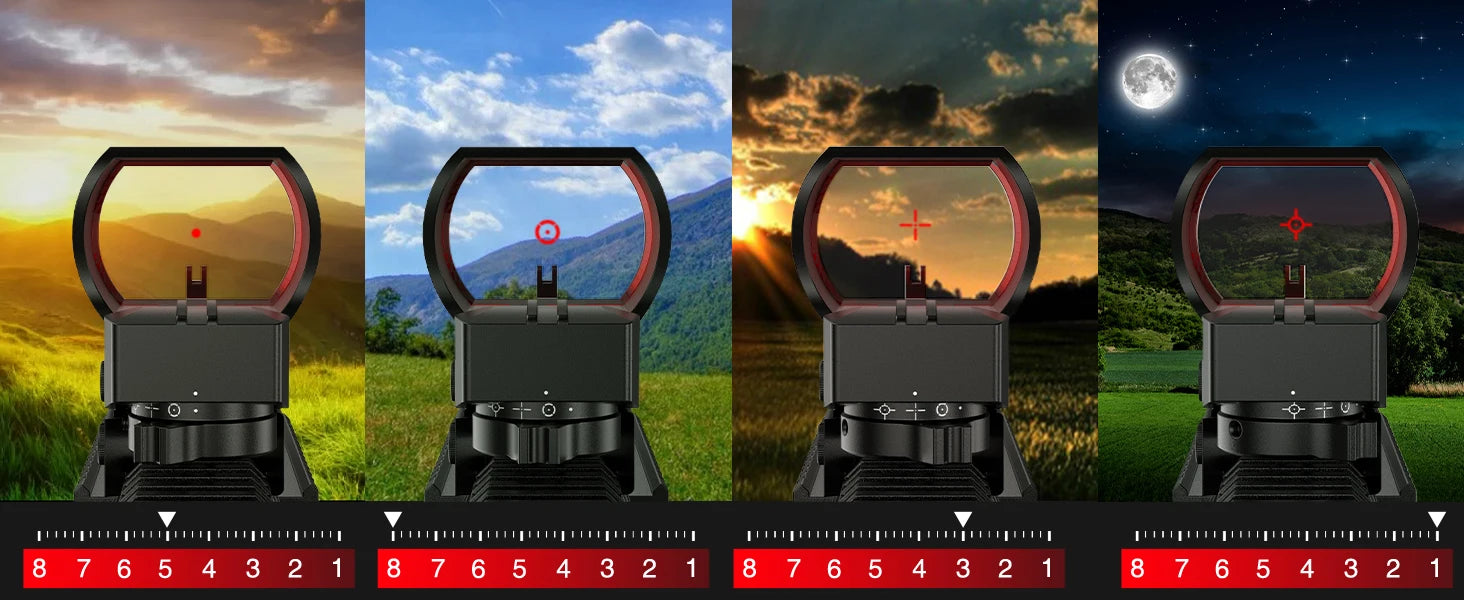 MidTen Rifle Scope Hunting 1x28x40 Red Dot Sight 4 Adjustable Reticles 20mm Picatinny Rail Optics Absolute Co-Witness