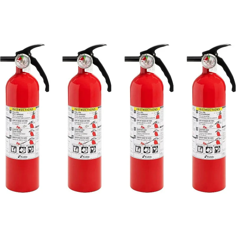 Kidde 1-A:10-B:C Fire Extinguisher – Multi-Purpose Home Safety (4-Pack)
