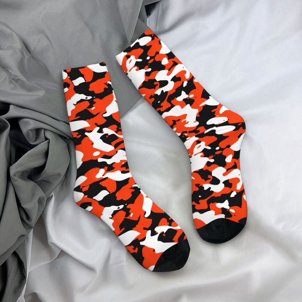 Camo Style Black Military Camouflage Dress Socks Men Women Warm Funny Novelty Crew Socks