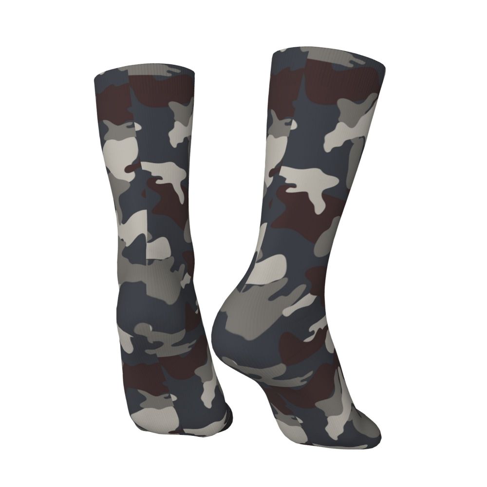 Camo Style Black Military Camouflage Dress Socks Men Women Warm Funny Novelty Crew Socks