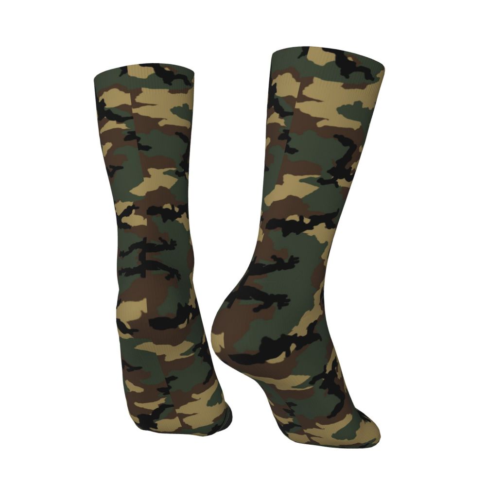 Camo Style Black Military Camouflage Dress Socks Men Women Warm Funny Novelty Crew Socks